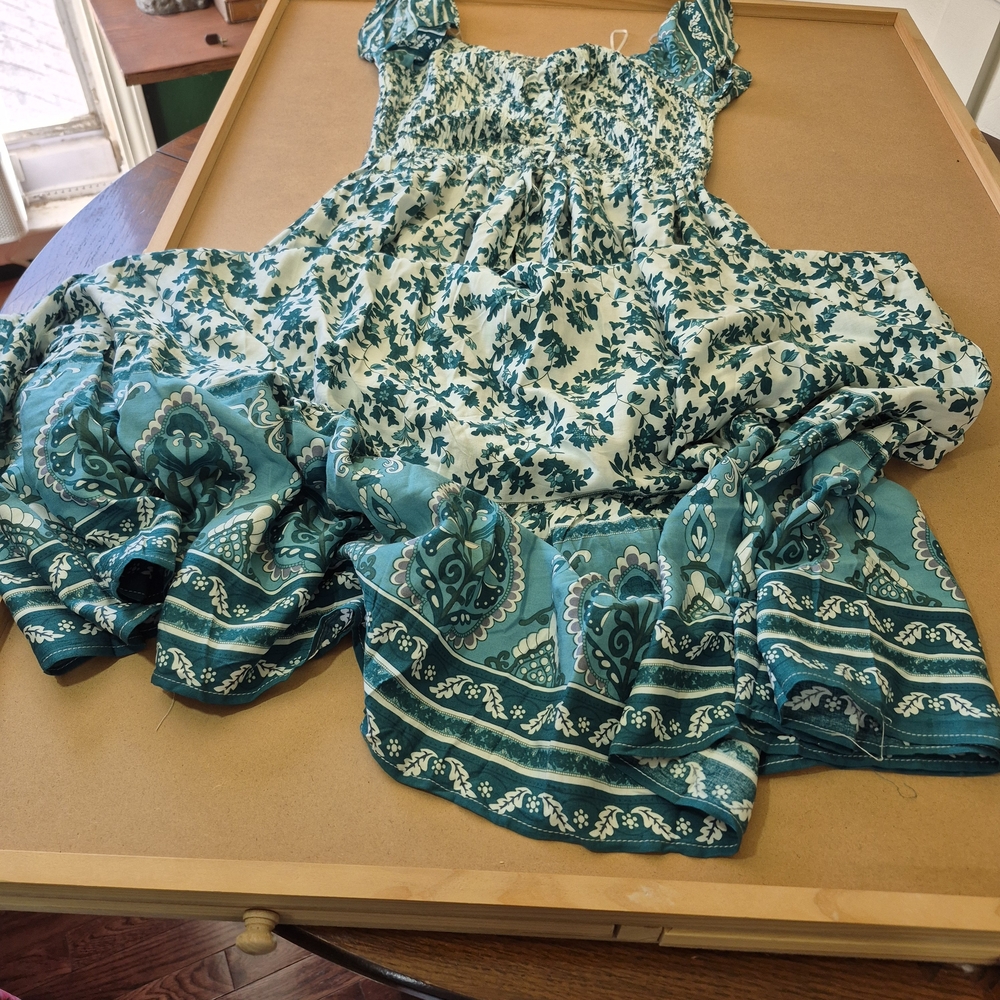 Dress Day Teal Floral Maxi Dress